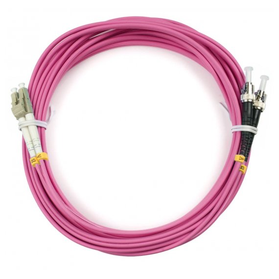 Cabeus FOP-50-OM4-LC-ST-20m Шнур оптический duplex LC-ST 50/125 mm OM4 20м LSZH