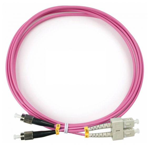 Cabeus FOP-50-OM4-SC-FC-2m Шнур оптический duplex SC-FC 50/125 mm OM4 2м LSZH