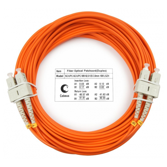 Cabeus FOP-62-SC-SC-1,5m Шнур оптический duplex SC-SC 62,5/125 mm 1,5м LSZH