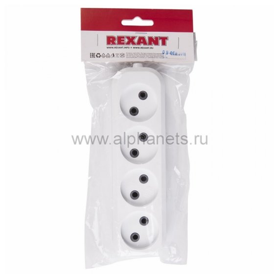 11-8715 Колодка 4 гнезда без заземления Rexant