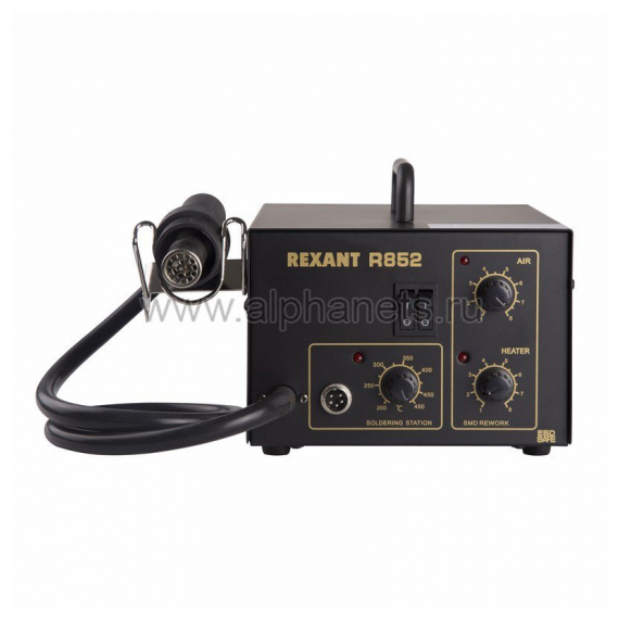 12-0723 Паяльная станция (паяльник + термофен) 150-500°С (R852) REXANT