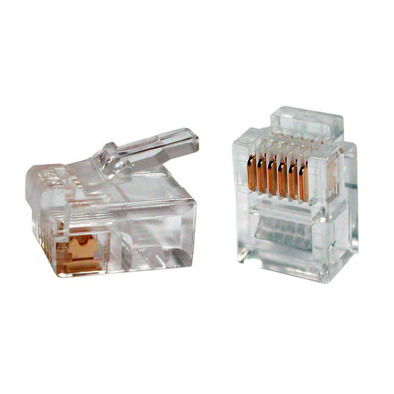 PLUG-6P6C-P-C2-100 Телефонный разъем RJ-12(6P6C) (3 µ"/ 3 микродюйма) (100шт) Hyperline