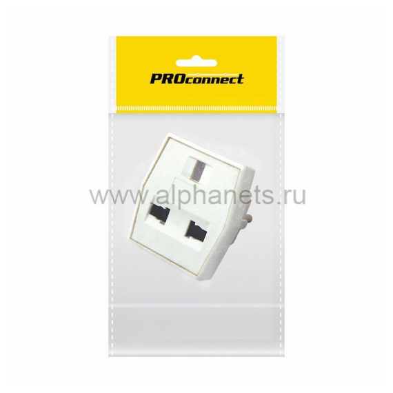 11-1011-9 Сетевой переходник "КВАДРАТ" белый PROCONNECT Индивидуальная упаковка  шт