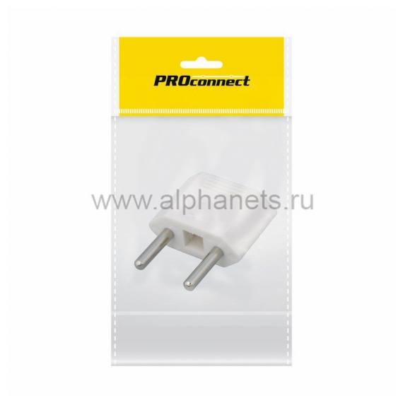 11-1041-9 Сетевой переходник плоский "Тефаль" белый  PROCONNECT Индивидуальная упаковка1 шт