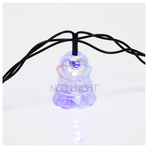 303-062 Гирлянда светодиодная "Колокольчики" 20 LED RGB 2,8 метра с контроллером Neon-Night