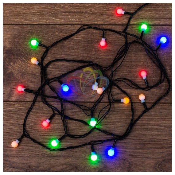303-060 Гирлянда светодиодная "Цветные Шарики" 20 LED МУЛЬТИКОЛОР 2,8 метра Neon-Night