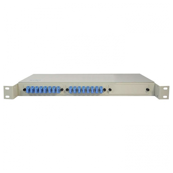 NMF-RP16LCUS2-WS-1U-GY Оптический кросс NIKOMAX 19", 1U, укомплектованный на 16 портов LC/UPC, SM 9/125 OS2, стальной, серый, в комплекте: адаптеры, монтажные шнуры 1м, сплайс-кассета с крышкой, гильзы