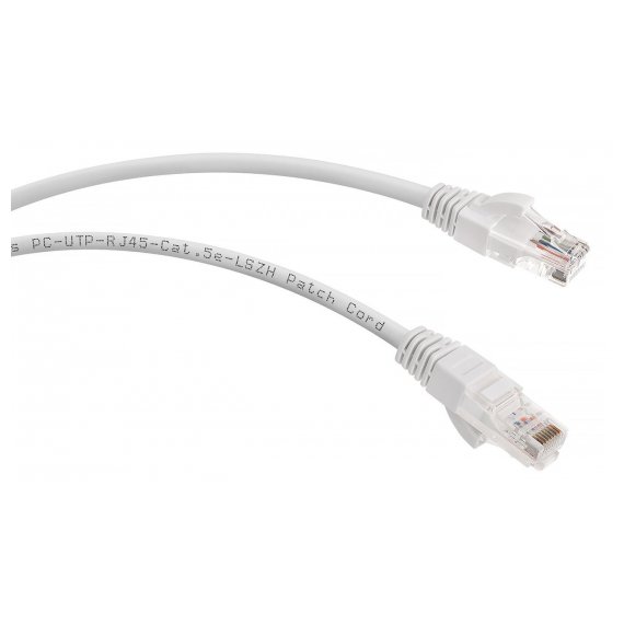 Cabeus PC-UTP-RJ45-Cat.5e-1m-WH-LSZH Патч-корд U/UTP, категория 5е, 2xRJ45/8p8c, неэкранированный, белый, LSZH, 1м