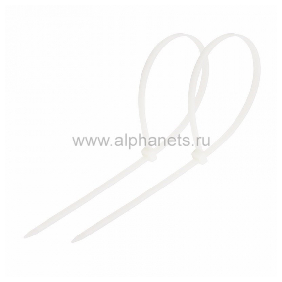 07-0252 Хомут-стяжка кабельная нейлоновая REXANT 250 x7,6 мм, белая, упаковка 100 шт.