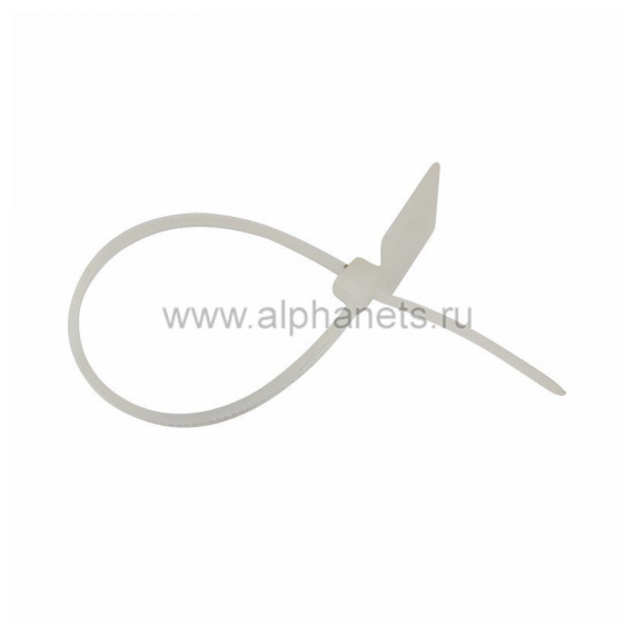 07-0106-2 Хомут с площадкой под маркер nylon 100x2,5 мм 100 шт. белый REXANT