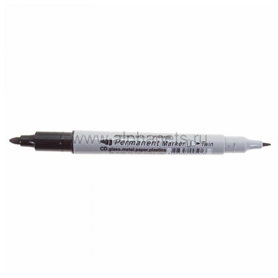 08-8401 Маркер перманентный двухсторонний Crown «Multi Marker Twin» 2 мм/1 мм, черный, пулевидный