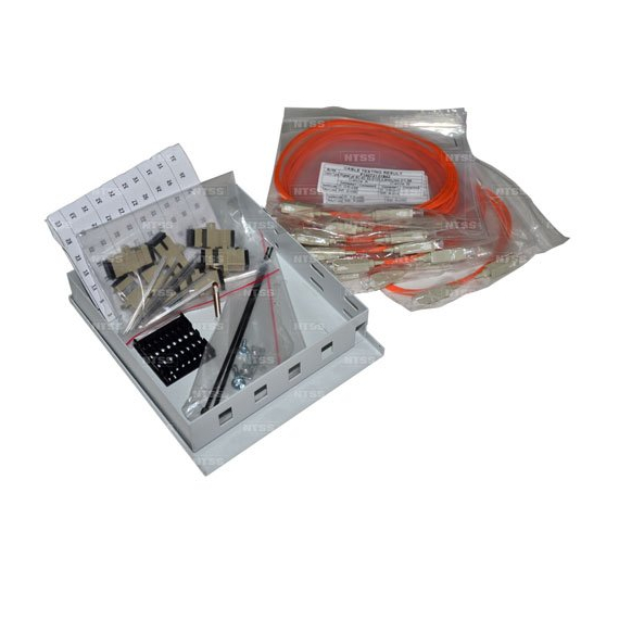 NTSS-WFOBМк-4-SC/U-62.5-SP1.5G0A Кросс настенный Микро, предсобранный, 4 порта SC/UPC, 62.5/125 мкм (сплошная панель, ложемент, пигтейлы, КДЗС, адаптеры)