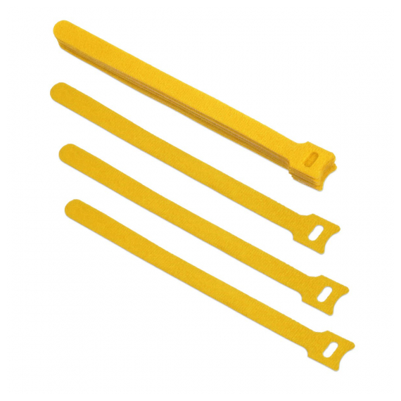 Cabeus CLAMP-210-YL Хомут для кабеля, липучка с мягкой застежкой, 210x14 мм, желтый (10 шт.)