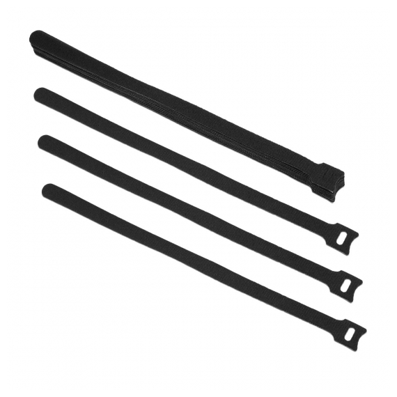 Cabeus CLAMP-310-BK Хомут для кабеля, липучка с мягкой застежкой, 310x14 мм, черный (10 шт.)