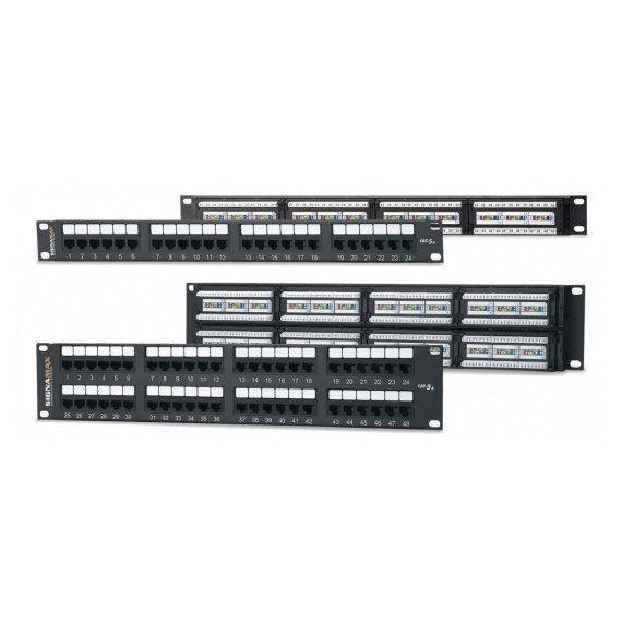 48458MD-C5E Коммутационная панель 19" 2U Cat.5e, 48 портов RJ45/110, T568A/B, SignaPro™ AESP