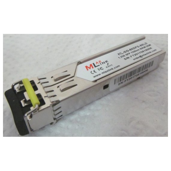 ML-SG-80DFS-55LD Модуль MlaxLink оптический двухволоконный SFP, 1.25Гб/с, 80км, 1550нм, 2xLC, DDM