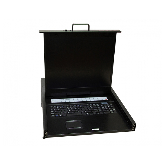 DKVM-IP16LCD 16-портовый переключатель KVM-over-IP с портами VGA, 4 портами USB, 1 портом 10/100Base-TX и встроенной консолью