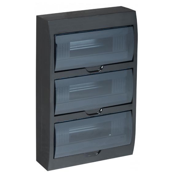 MKP12-N-36-41-K02 Корпус модульный пл. нав. ЩРН-П-36 черный IP41 IEK