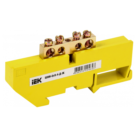 YNN10-69-4D-K05 Шина PE "земля" на DIN-изол ШНИ-6х9-4-Д-Ж ИЭК