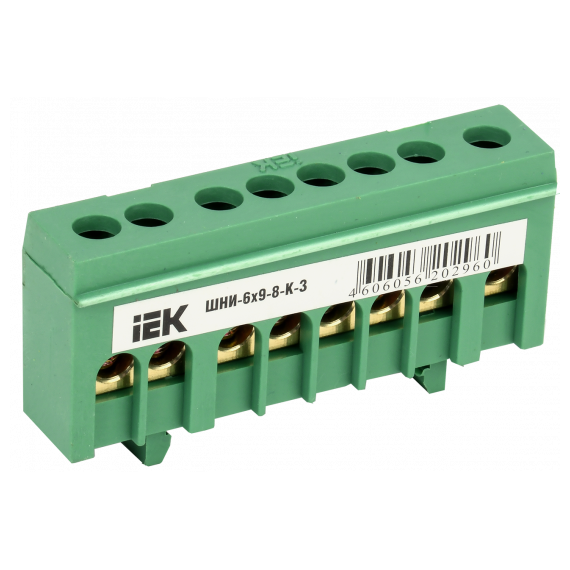 YNN10-69-8KD-K06 Шина PE "земля" в корп изол на DIN-рейку ШНИ-6х9-8-К-З ИЭК