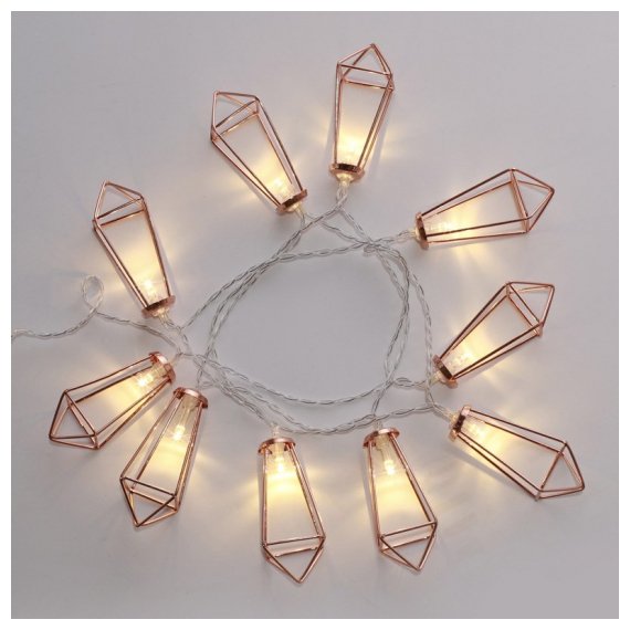 304-019 Гирлянда светодиодная «Кристаллы» бронзовые 10 LED, 1,5 м, прозрачный ПВХ, теплый белый свет свечения, 2 х АА (батарейки не в комплекте) NEON-NIGHT