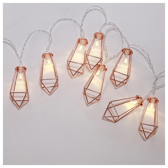 304-019 Гирлянда светодиодная «Кристаллы» бронзовые 10 LED, 1,5 м, прозрачный ПВХ, теплый белый свет свечения, 2 х АА (батарейки не в комплекте) NEON-NIGHT