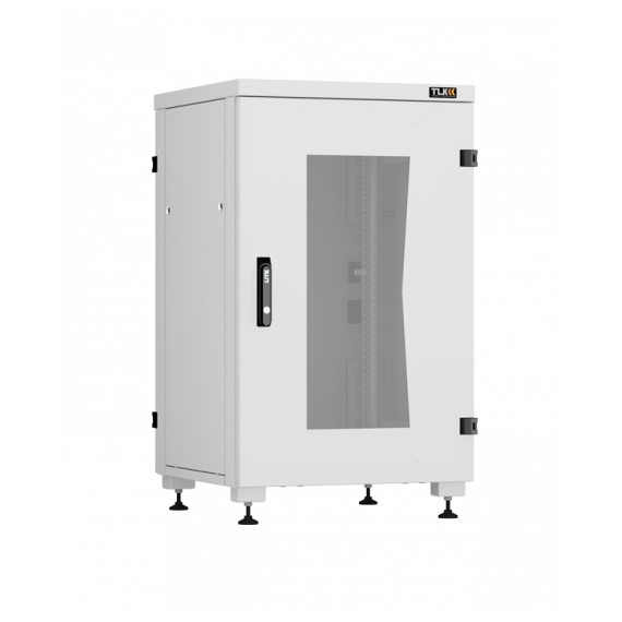 TFI-246080-GMMM-R-GY Напольный шкаф серии Lite II 19", 24U, стеклянная дверь, цельнометаллические стенки и задняя дверь, Ш600хВ1241хГ800мм, в разобранном виде, серый RAL7035