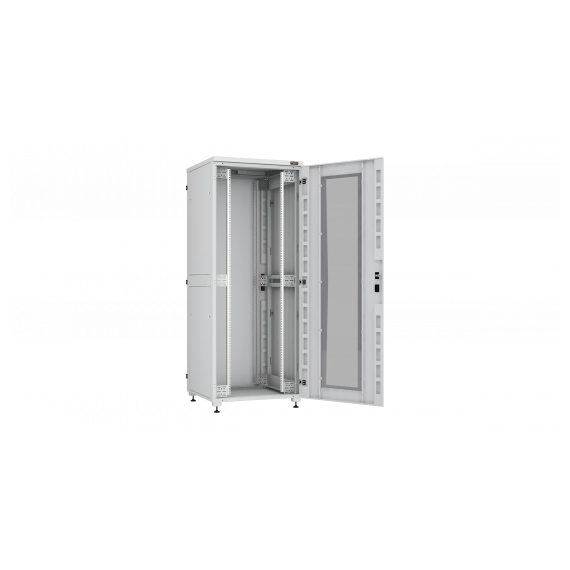TFI-428010-GHMH-R-GY Напольный шкаф серии Lite II 19", 42U, стеклянная дверь, цельнометаллические двухуровневые стенки и задняя дверь, Ш800хВ2042хГ1000мм, в разобранном виде, серый RAL7035