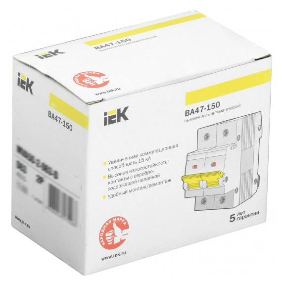 MVA50-2-063-D Авт. выкл. ВА47-150 2Р 63А 15кА х-ка D IEK