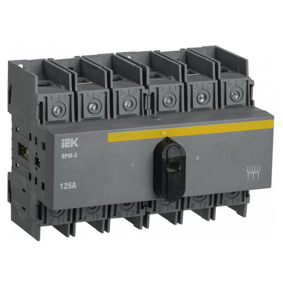 MVR30-3-125 Выключатель-разъединитель модульный ВРМ-3 3P 125А IEK