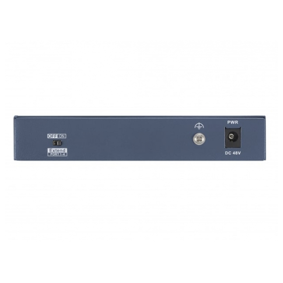 Hikvision DS-3E0106HP-E Коммутатор, 4 RJ45 100M PoE с грозозащитой 6кВ; 2 Uplink порт 10/100M Ethernet: 802.3af/at/bt,1 порт поддерживает HiPoE 60Вт; бюджет PoE 60Вт