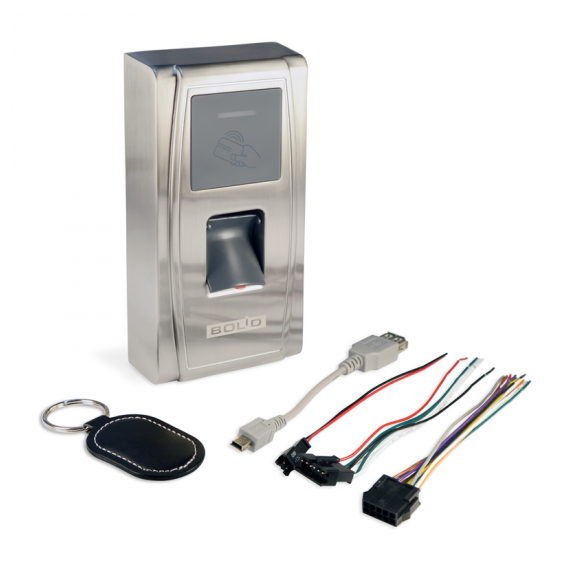 С2000-BIOAccess-MA300 Считыватель отпечатков пальцев с контроллером. Интерфейс - Ethernet. Объм памяти - 1500 отпечатков пальцев, 100 тыс. событий. Встроенный считыватель проксимити карт. Голосовое оповещение