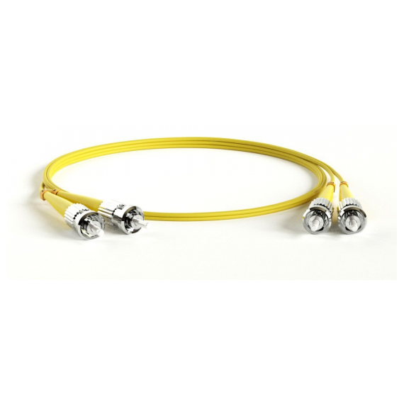 FC-D2-9-ST/UR-ST/UR-H-1.5M-LSZH-YL Патч-корд волоконно-оптический (шнур) SM 9/125 (OS2), ST/UPC-ST/UPC, 2.0 мм, duplex, LSZH, 1.5 м Hyperline