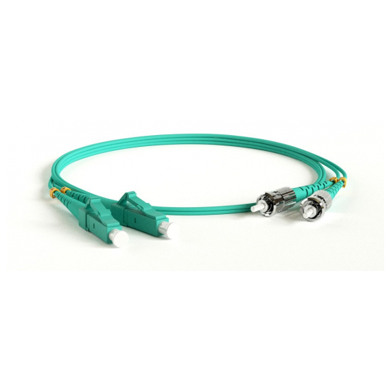 FC-D2-503-LC/PR-ST/PR-H-1.5M-LSZH-AQ Патч-корд волоконно-оптический (шнур) MM 50/125(OM3), LC-ST, duplex, LSZH, 1.5 м Hyperline