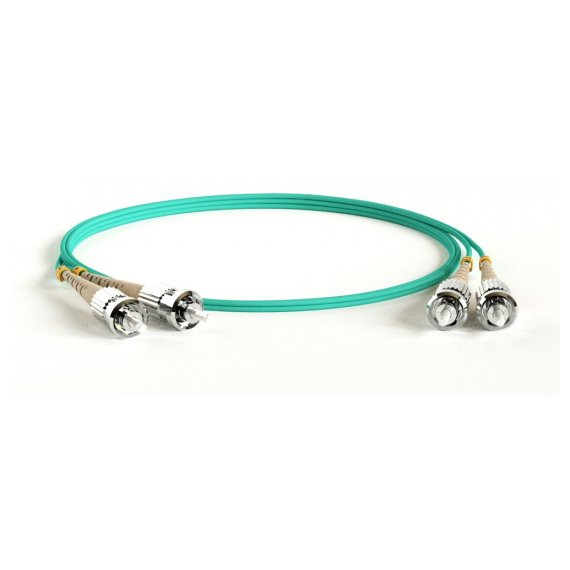 FC-D2-503-ST/PR-ST/PR-H-1.5M-LSZH-AQ Патч-корд волоконно-оптический (шнур) MM 50/125(OM3), ST-ST, 2.0 мм, duplex, LSZH, 1.5 м Hyperline