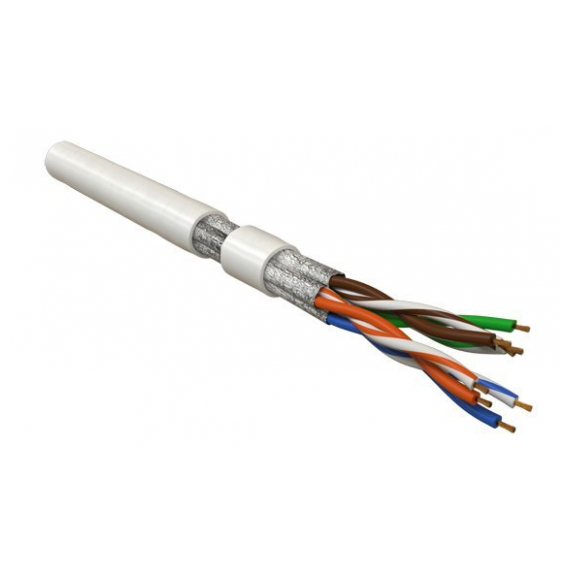 UFTP4-C6-P26-IN-LSZH-WH-500 (500 м) Кабель витая пара, экранированная U/FTP, категория 6, 4 пары (26 AWG), многожильный (patch), каждая пара в фольге, LSZH, белый Hyperline