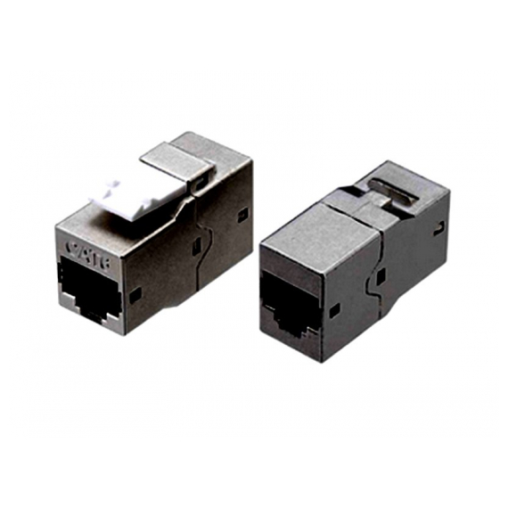 CA2-KJ-C6-SH-BK Проходной адаптер (coupler), RJ-45(8P8C) формата Keystone Jack, категория 6, 4 пары, экранированный, черный Hyperline