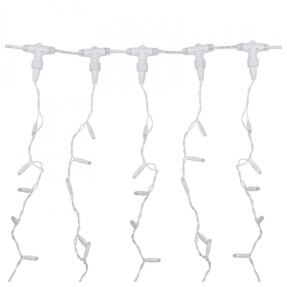235-366 Гирлянда светодиодная «Дождь» 2х3 м, эффект мерцания, белый провод, 230 В, диоды ТЕПЛЫЙ БЕЛЫЙ