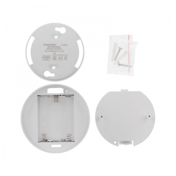 75-0360 Ночник светодиодный PROсonnect TOUCHPAD с сенсорным выключателем и диммером, 3 х АА, теплое белое свечение