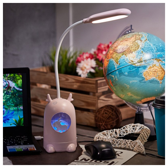 609-004 Светильник настольный REXANT Click Lite с ночником на основании, LED, 6 Вт, 4000 К, RGB-динамика, диммируемый 3 ступени, заряжаемый (автономный режим 3 часа)