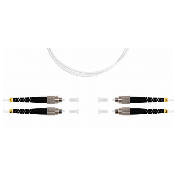 ШОС-ARM-2x3.0-2FC/U-2FC/U-SM(A1)-20м-LSZH-WH TELCORD ШОС-ARM-2x3.0-2FC/U-2FC/U-SM(A1)-20м-LSZH-WH Шнур оптический армированный duplex (ШОС), FC/UPC - FC/UPC, SM(G.657.A1), 3.0мм, LSZH, 20м