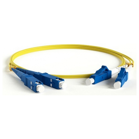 FC-S2-9-LC/UR-SC/AR-H-1M-LSZH-YL Патч-корд волоконно-оптический (шнур) SM 9/125 (OS2), LC/UPC-SC/APC, 2.0 мм, simplex, LSZH, 1 м Hyperline