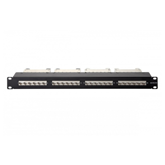 Eurolan 27C-00-24BL Кассетная панель 19", 1U, 4 кассеты, FTP, черный