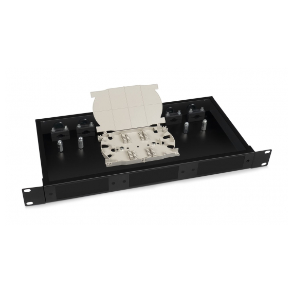 Cabeus FO-19-3FP-BK Кросс бокс оптический 19" 1U на 3 адаптерные панели, цвет черный
