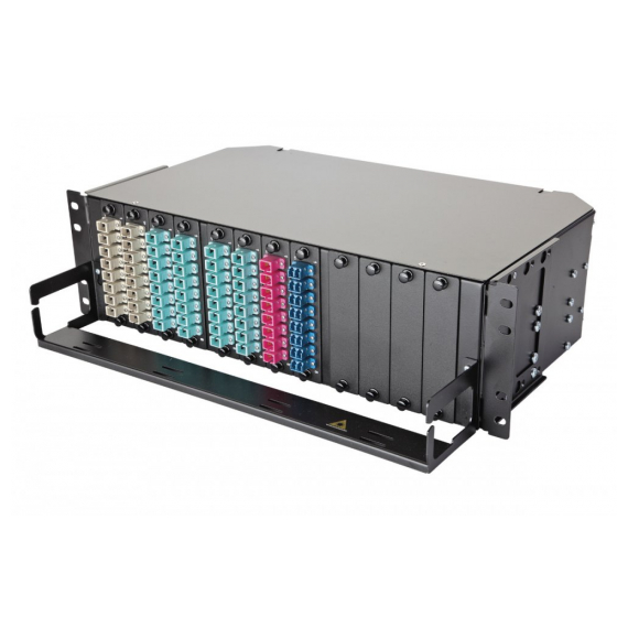 Eurolan 47K-12-S2-SC-96-11BL-A Оптическая панель 47K-12 19'' 3U фиксированная корпус на 12 адаптеров 96 SC/APC адаптеров OS2