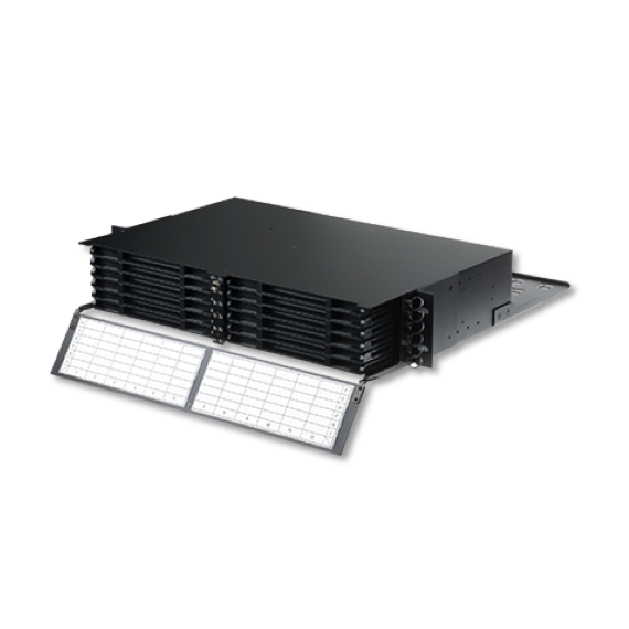 Eurolan 47M-30-00-02BL Оптическая панель серии HD 47M-30, 19" 2U кассетная, 12 кассет, черный