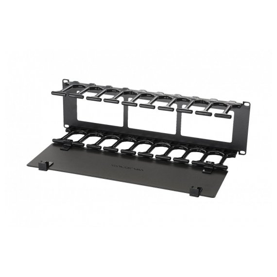 Eurolan 25B-3U-16BL Горизонтальный организатор повышенной емкости 19", 3U, с крышкой, черный