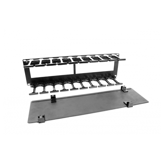 ГКО-П-2-9005 Горизонтальный кабельный органайзер с пластиковыми пальцами 19" 2U