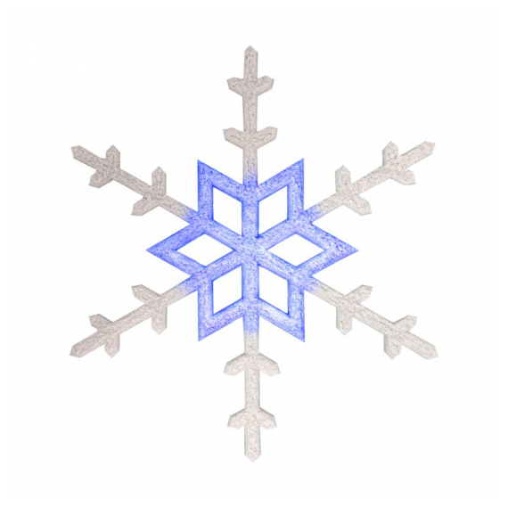 501-805 Акриловая светодиодная фигура Снежинка 96 см, белая, синий центр LED-ICE