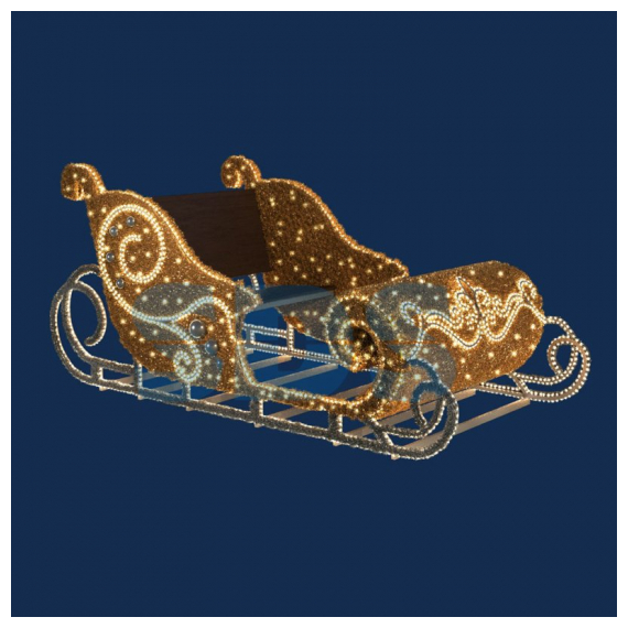 501-544 Декоративная 3D фигура Сани Деда мороза 280х130 см